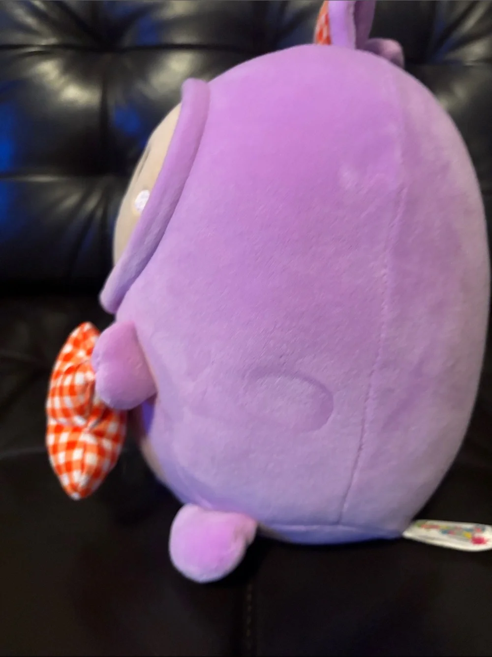 Lavender Plush Bunny with Orange Gingham Star - Soft Kids Stuffed Animal
